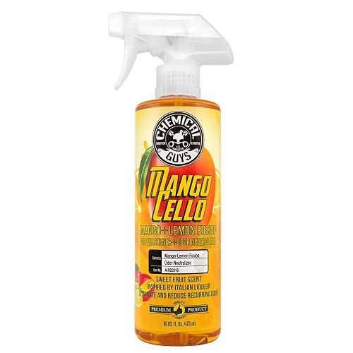Chemical Guys Mangocello Ambientador y Eliminador de Olores Premium, (Ideal para Automóviles, Camiones, todoterrenos, caravanas, Casas, oficinas, dormitorios y más) 473 ml