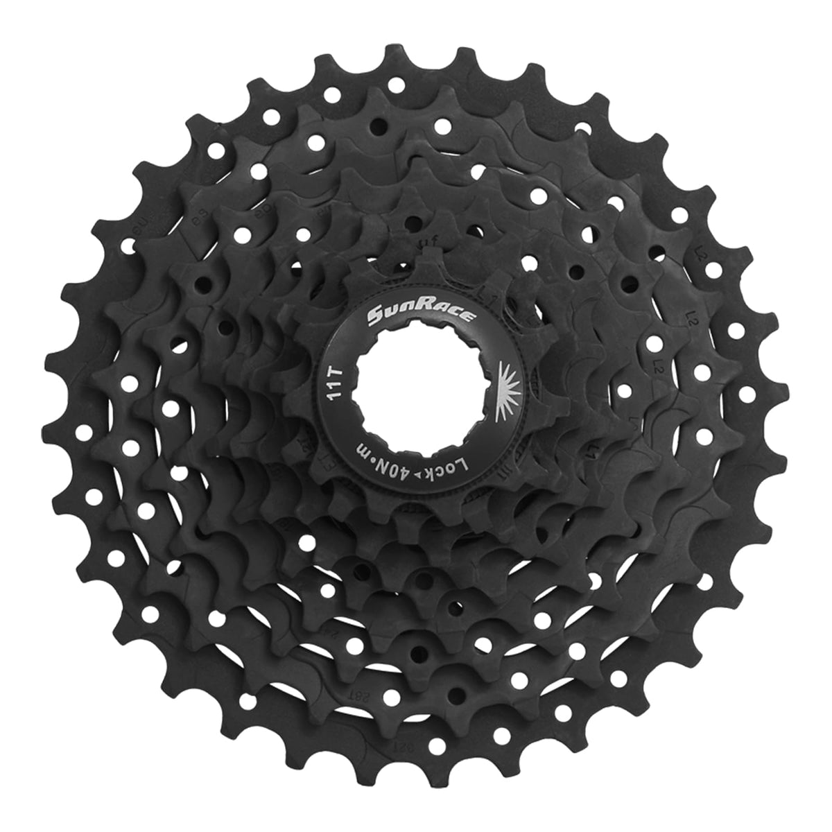 SUNRACE Cassette de Piñones MTB CSM90 9P 11/34D Zinc Negro Cajita CSM90.9AV0.BS0.BXB