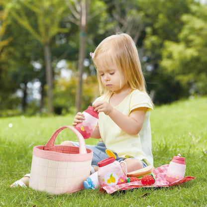 Juego de Picnic Hape| 12 Piezas de Juguete Suave para Interiores y Exteriores para niños pequeños, Color Rosa 12M+