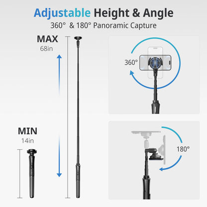 UBeesize - Trípode magnético para Selfie de 68 Pulgadas con Control Remoto inalámbrico, Soporte Extensible, Compatible con MagSafe, para iPhone 15, 14, 13, 12 Series y teléfonos Android