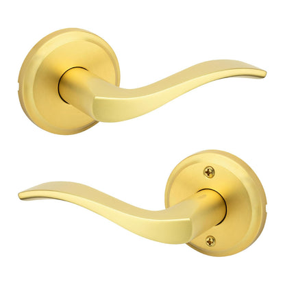 Kwikset Sedona Manija de Entrada con Cerradura y Llave - Passage - latón satinado