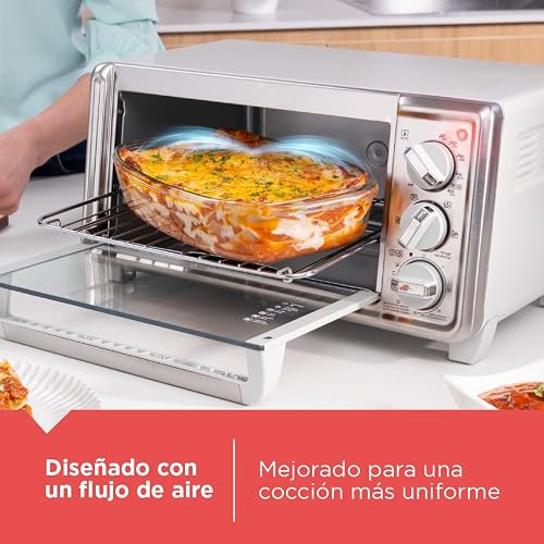 Black+Decker Horno Tostador de 4 Rebanadas con 5 Funciones, TO4130-1SDLA | 1150W, Tecnología EvenToast con 5 funciones: hornear, asar, tostar, calentar y recalentar
