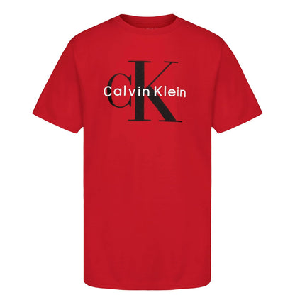 Calvin Klein Playera de Manga Corta con Logotipo para Niño - Monologo Racing Rojo - 8