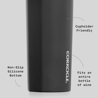 CORKCICLE | Vinnebago Botella o Vaso | 750 ml (25 oz) | Termo de Acero Inoxidable | Aislamiento Triple Capa | Mantiene Frío por Horas | Negro Mate