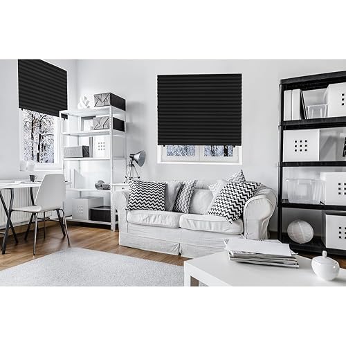 Redi Shade - Papel plisado Blackout Original, negro, 36 x 72 pulgadas, paquete de 6