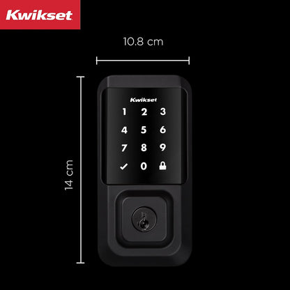Kwikset Halo - Cerradura inteligente Wi-Fi, puerta de entrada sin llave, cierre de visualización táctil, acabado negro mate, certificado AAA, certificado UL, fácil de instalar, sin concentrador