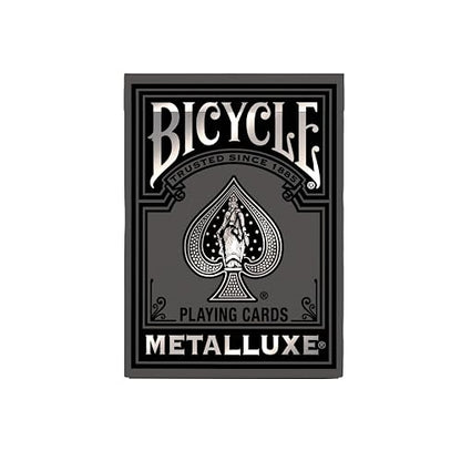 Cartas de Juego de Metal Negro y Plateado para Bicicleta, Cubierta de Metal de Alta Calidad, tamaño de póquer clásico, diseño de Lujo Coleccionable, Ideal para la Noche de Juego, Regalo y Relleno de