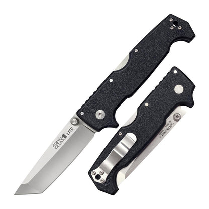 Cold Steel SR1 Lite 8Cr14MoV - Cuchillo plegable de acero de 4 pulgadas con mango Griv-Ex con mecanismo de bloqueo Tri-Ad, en caja