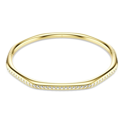 Swarovski Brazalete Dextera, Forma octagonal, Talla redonda, Blanco, Baño tono oro