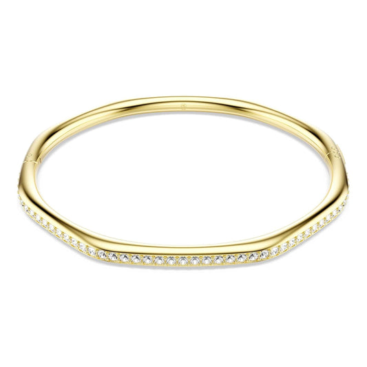 Swarovski Brazalete Dextera, Forma octagonal, Talla redonda, Blanco, Baño tono oro