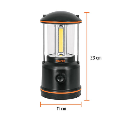 Truper LACA-3D Lámpara LED de campamento, tipo farol, incluye 3 pilas D, pack of/paquete de 1
