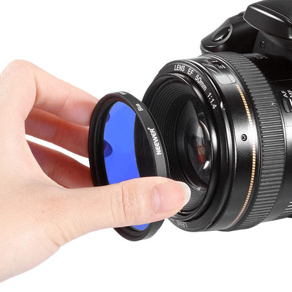 Neewer 58 mm Lente con Función de Juego de Filtros de Color (9 piezas) para Cámara con Objetivo de 58 mm Rosca para Filtro - Incluye: Rojo, Naranja, Azul, Amarillo, Verde, Marrón, Morado, Rosa y Gris