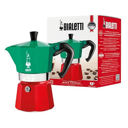 Bialetti 8006363018944 - Cafetera (Independiente, Cafetera de filtro, 0.16 L, De café molido, Verde, Rojo, Blanco)