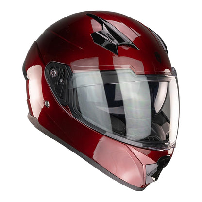 KOV Casco Beta Cherry Rojo Brillante Integral para Moto Certificado Dot