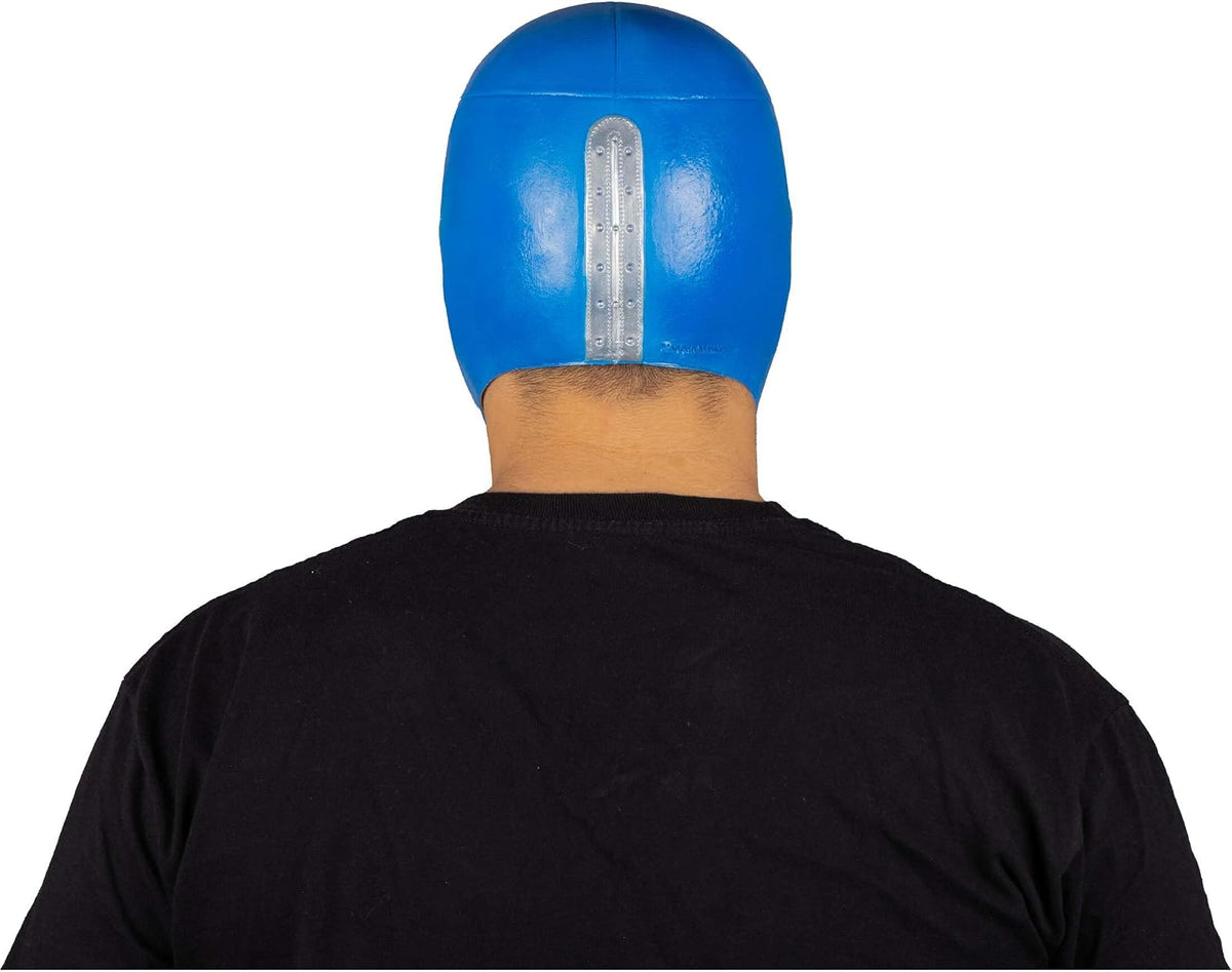 REV Máscara De Luchador Mexicano Alas De Plata Adulto, Diseño Azul Y Plateado Enmascarado De Lucha Libre, Ideal Para Halloween, Eventos Deportivos, Cosplay, Porras Y Partidos