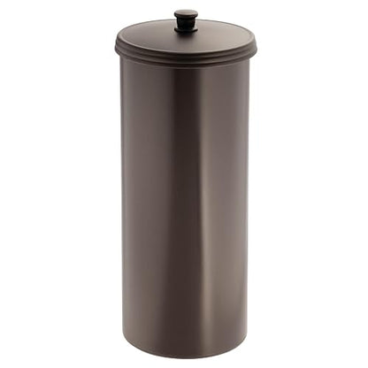 InterDesign Kent Portarrollos con tapa, compacto porta rollos de papel higiénico de pie para el baño fabricado en plástico, bronce