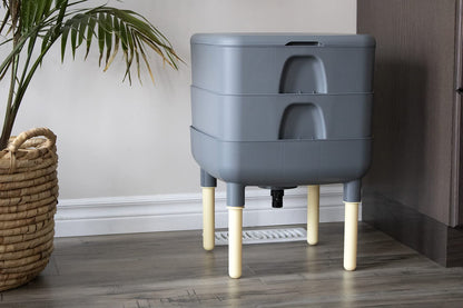 FCMP Outdoor - The Essential Living Composter, compostador de Gusano de 2 bandejas, Gris