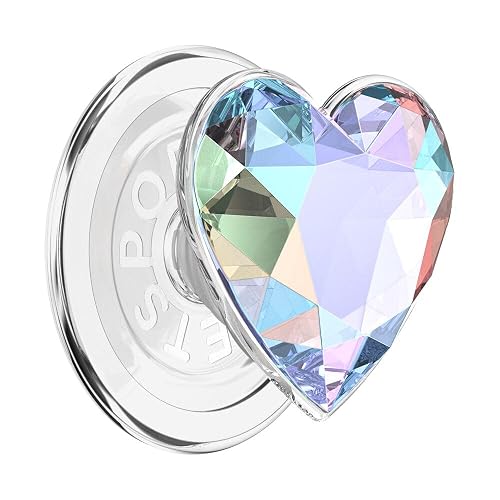 PopSockets - Empuñadura para teléfono MagSafe con Soporte, Soporte magnético, Parte Superior Intercambiable, Agarre Seguro para iPhone MagSafe, teléfono y Tablet, corazón dicroico Iridiscente