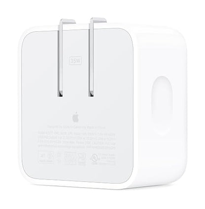 Apple 35W Dual USB-C Port Compact Power Adapter | Carga rápida y práctica, cargador de pared tipo C