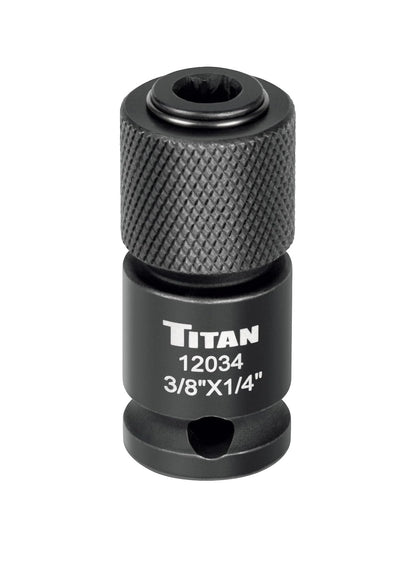 Titan 12034 Adaptador de cambio rápido de unidad hexagonal de 3/8 pulgadas a 1/4 pulgadas