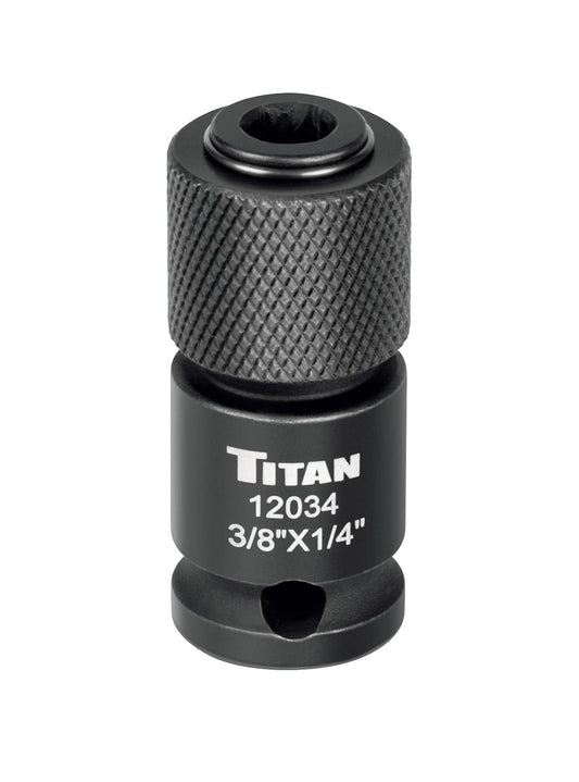 Titan 12034 Adaptador de cambio rápido de unidad hexagonal de 3/8 pulgadas a 1/4 pulgadas