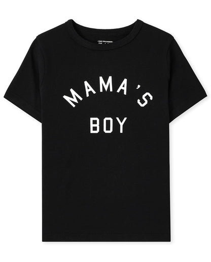 The Children's Place Camisetas Gráficas Manga Corta para Niño - Mama's Boy Single - 2T