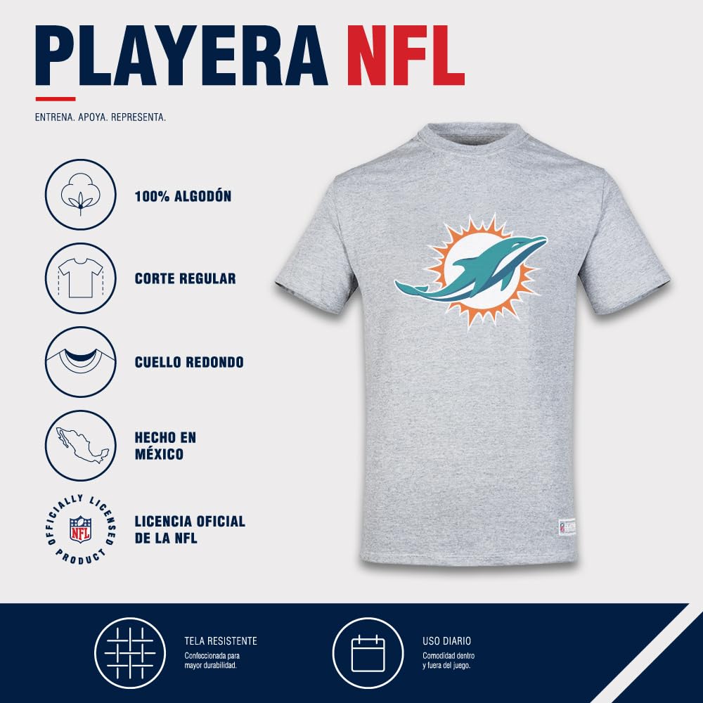 NFL Playera Aficionado Básica Miami Dolphins