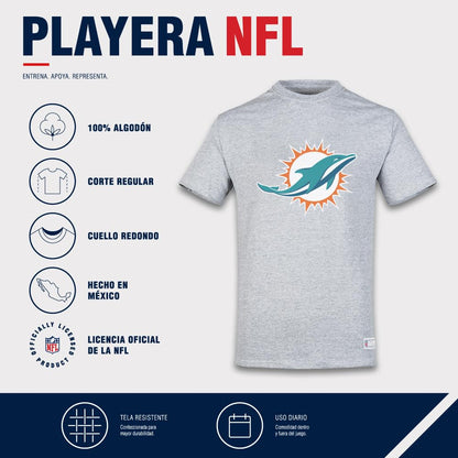 NFL Playera Aficionado Básica Miami Dolphins