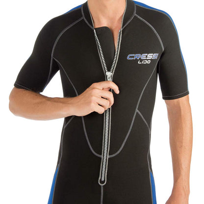 Cressi Traje de Neopreno con Cremallera Frontal Completa para natación, esnórquel, Buceo - Lido Short: diseñado en Italia