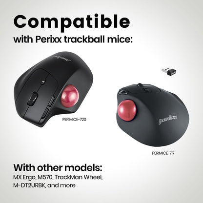 Perixx PERIPRO-303 - Bola de Seguimiento de 1.34 Pulgadas - Bola de Repuesto para M570, PERIMICE-517/520/717/720 y Otros Ratones de Seguimiento compatibles (Rosa)