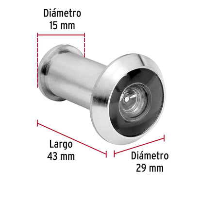 Hermex MIRI-3, Mirilla de seguridad de cromo, latón
