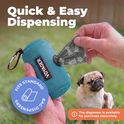 Best Pet Supplies Bolsas para excrementos de perro, resistentes a desgarros, con tecnología de plástico de vida controlada d2w, paquete de 150, gris (GR-150T)