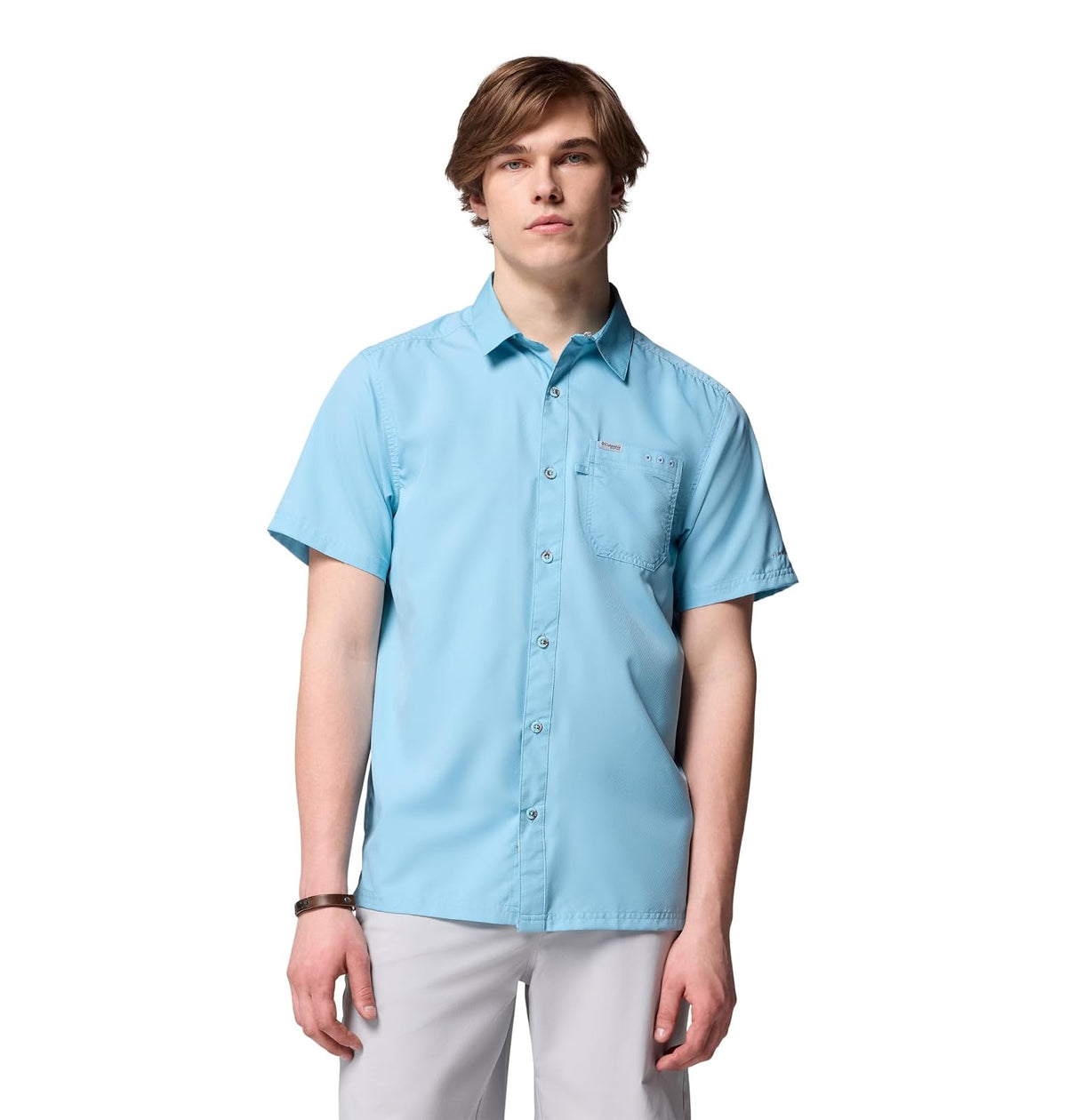 Columbia Slack Tide Camp Camisa de Pesca Manga Corta para Hombre - XS - Azul antiguo