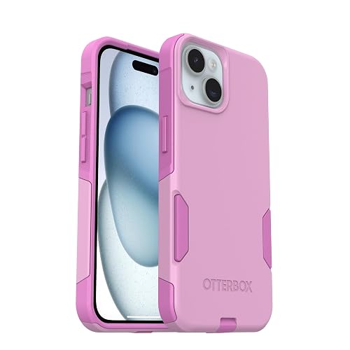 Otterbox Funda para iPhone 16E, Serie 15, 14 Y 13 Commuter - Run Wildflower (), Delgada Y Resistente, Apta para El Bolsillo, con Protección De Puertos Rosa