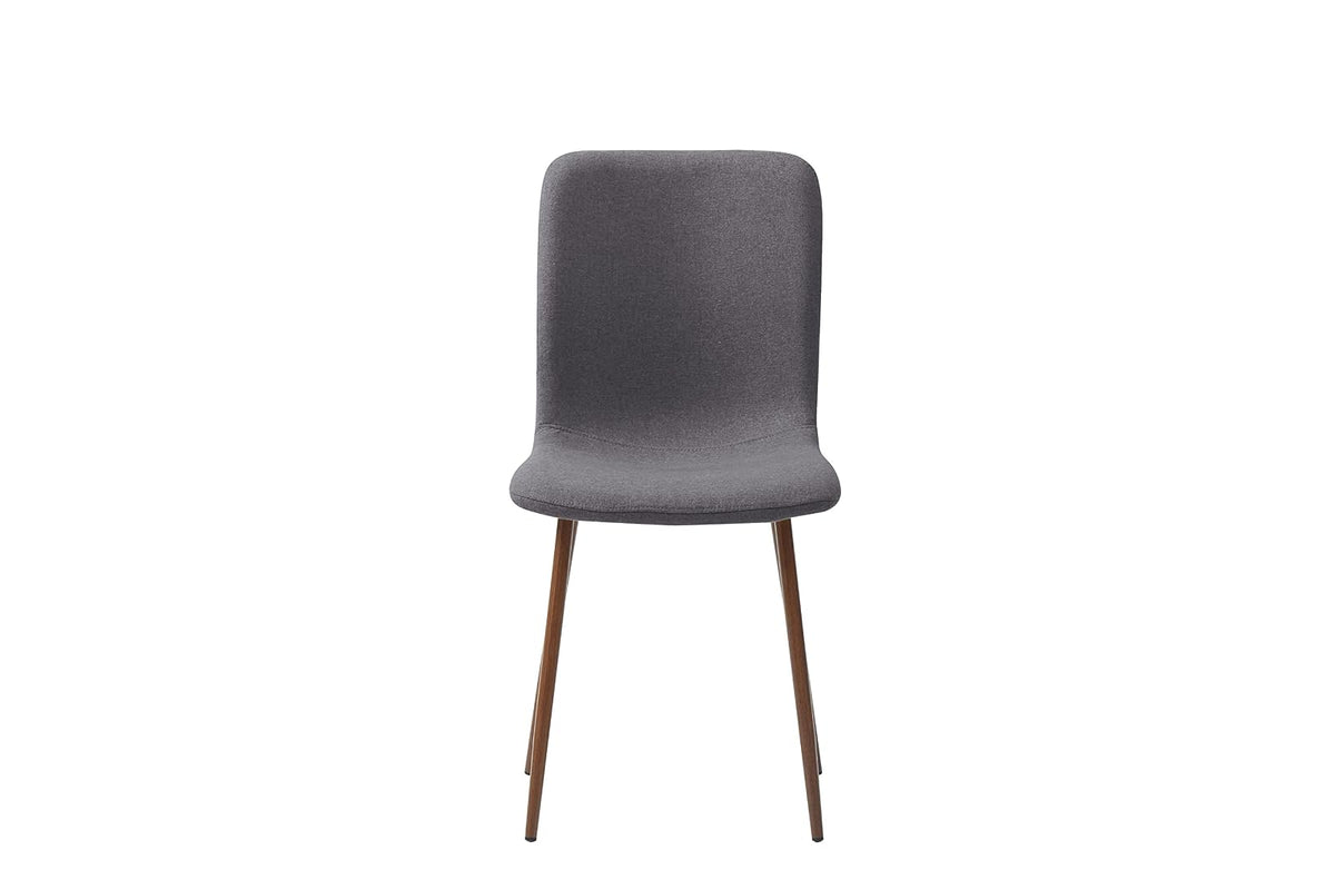 Sochic Silla Hanoi de Comedor Gris Obscuro con Patas de Metal Efecto Madera, Tapizada con Tela Lino y Estructura de Metal