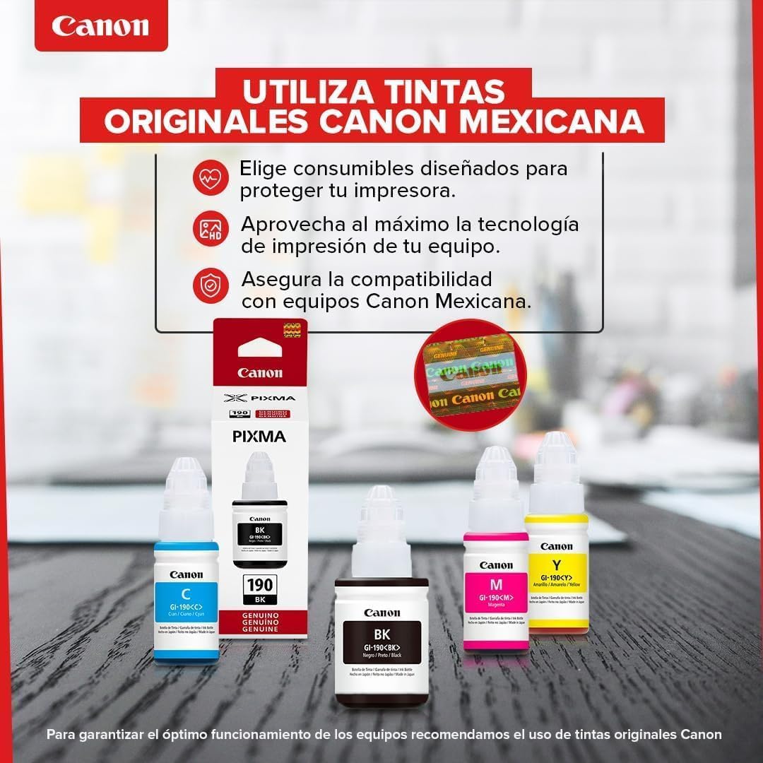 Canon Botella de Tinta GI-190 BK 135 ml G4110, G3110, G2110, G1110
