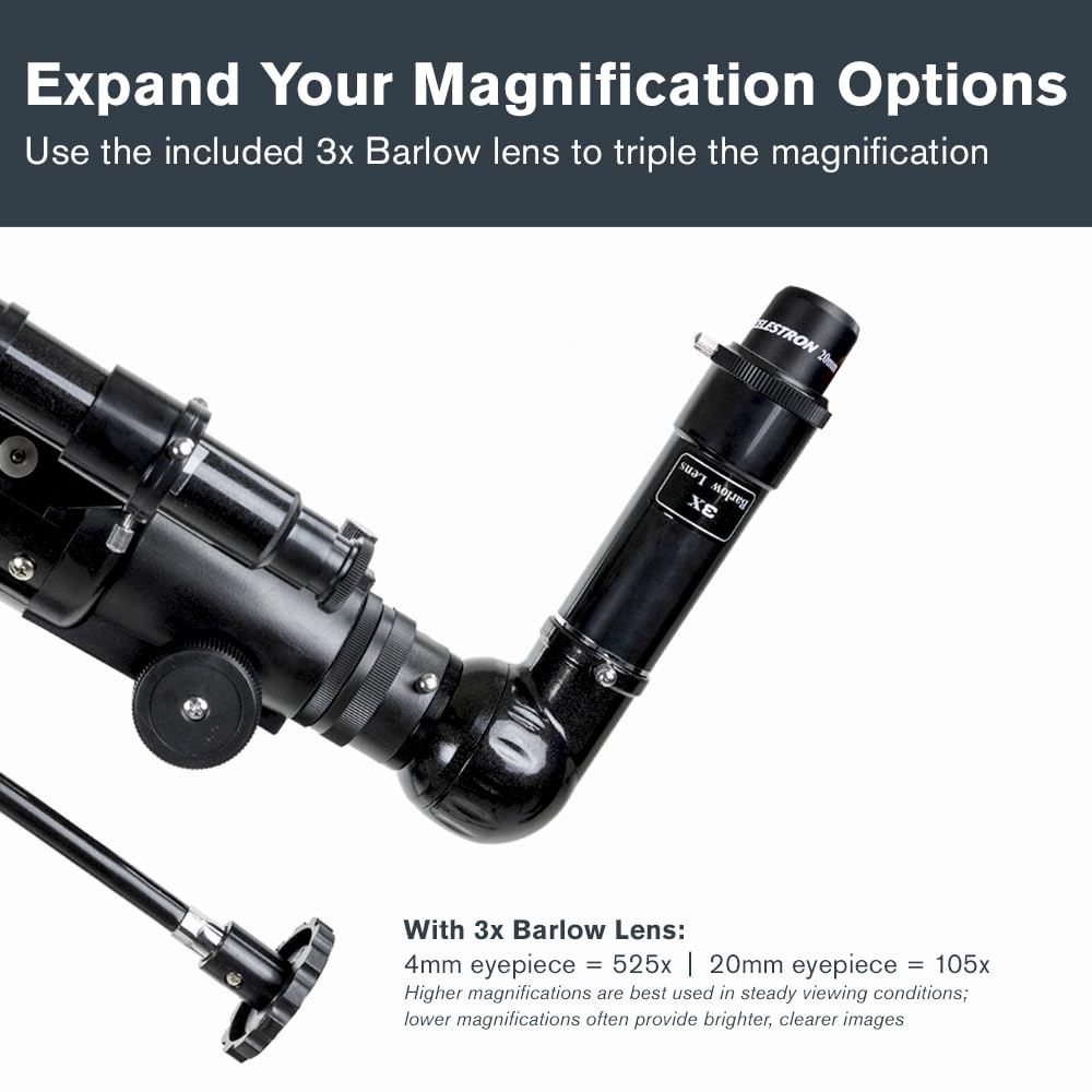 Celestron - PowerSeeker 70EQ Telescope - Manual German Equatorial Telescope for Beginners - Compact and Portable - Bonus Astronomy Software Package - 70mm Aperture