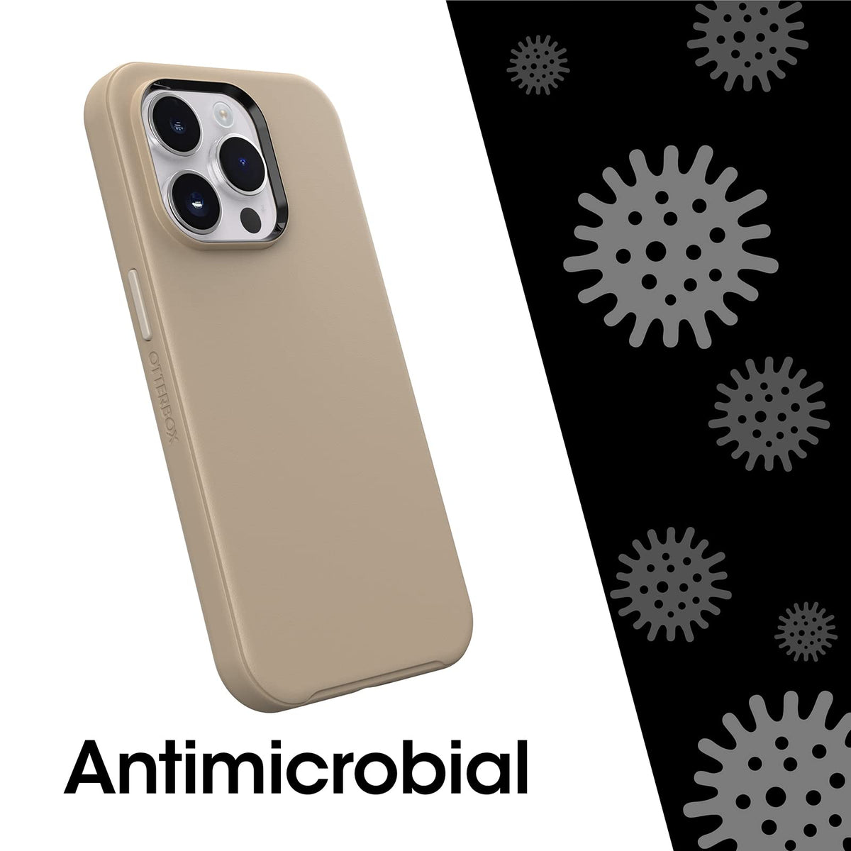 OtterBox SYMMETRY SERIES+ Antimicrobial Funda con MagSafe para iPhone 14 Pro (ONLY) - DONT EVEN CHAI (Cafe)