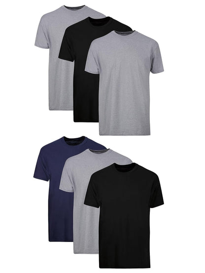 Hanes Tagless ComfortSoft Playera Interior Cuello Redondo - Negro - Gris - M