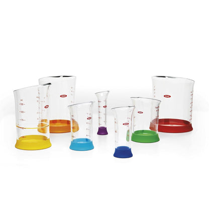 Oxo 11124400 Juego Vasos Medidor Plástico de Diferente Capacidad, 7 Piezas, Multicolor