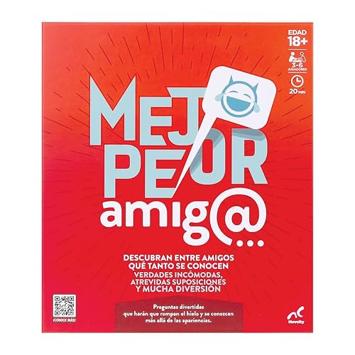 Novelty Corp Juego de Mesa para Fiesta, Mejor - Peor Amigo, Juegos Clásicos y Tradicionales