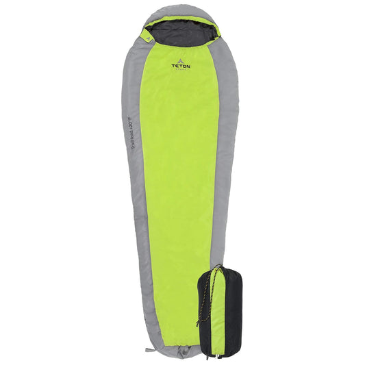 Teton Sports Trailhead Bolsa de Dormir Ultraligera de Estilo Momia; Verde/Gris