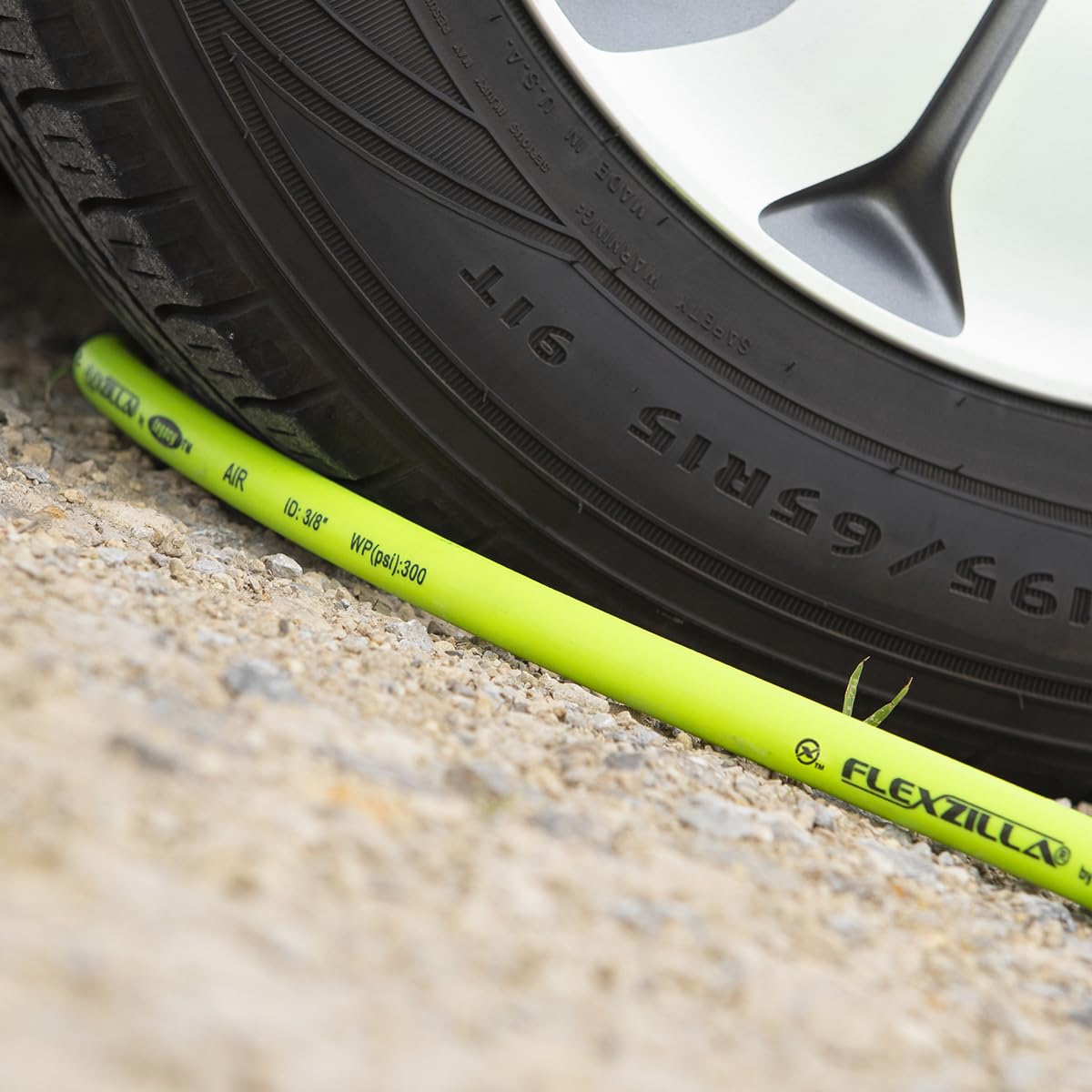 Flexzilla Ball Swivel Whip Air Hose, 1/4 in. x 4 ft. (1/4" MNPT Ball Swivel x 1/4" FNPT Ends), Heavy Duty, Lightweight, Hybrid, ZillaGreen - HFZ1405YW2B
