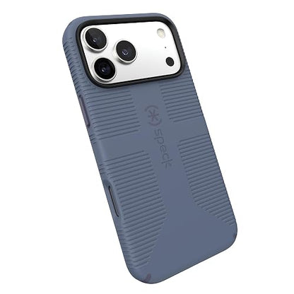 Speck CANDYSHELL Grip +MS Funda para iPhone 17 Pro MAX, Color Azul Misterioso, Tela Vaquera descolorada, Agarre Protector Delgado, protección contra caídas, Compatible con MagSafe