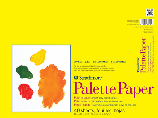 Strathmore 300 Series - Almohadilla de papel para paleta de papel, cinta adhesiva, 12 x 16 pulgadas, 40 hojas (41 lb/67 g) - Papel de artista para adultos y estudiantes