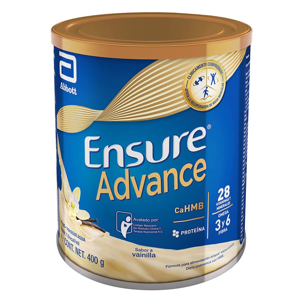 Ensure Advance Polvo Sabor Chocolate 400 g + Advance Polvo Sabor Fresa 400 g + Advance Vainilla en Polvo 400g, Alimentación Especializada