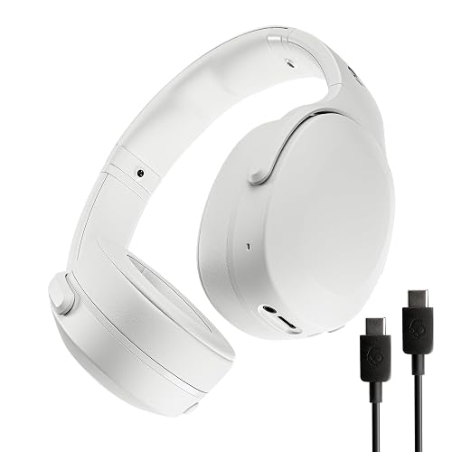 Skullcandy Crusher EVO Wireless Multi-Sensory Bass Headphones - Bone | Bluetooth, Noise Isolating Over-Ear Fit, 40 Hours Battery, Microphone, Working Out, Gym, Travel, Studying, Music