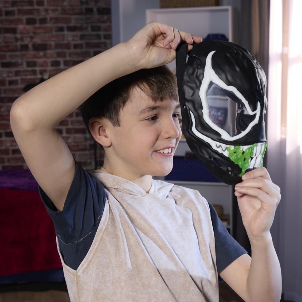 Hasbro Marvel Spider-Man VenomVersus - Máscara de Juguete Fluorescente con Sonido para Cosplay y Juegos de rol para niños y niñas a Partir de 5 años