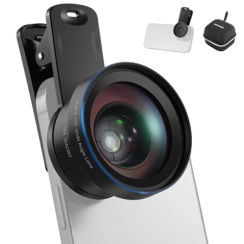 NEEWER Basics 2 en 1 Accesorios Kit Objetivos Cámara Móvil, Gran Angular HD 0,45x + Macro 15x, 37mm Lens Clamp Compatible con iPhone Samsung Android Smartphone, LS-67