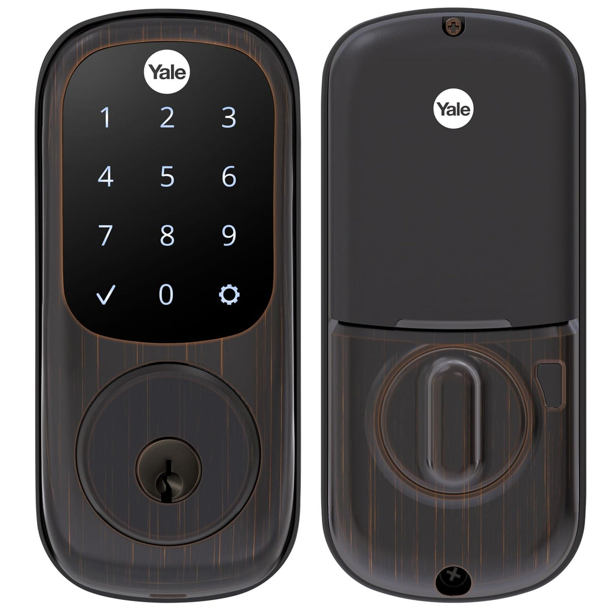 Yale Assure Llave de bloqueo última intervensión visualización táctil Deadbolt en níquel satinado, no conectado, Oil Rubbed Bronze